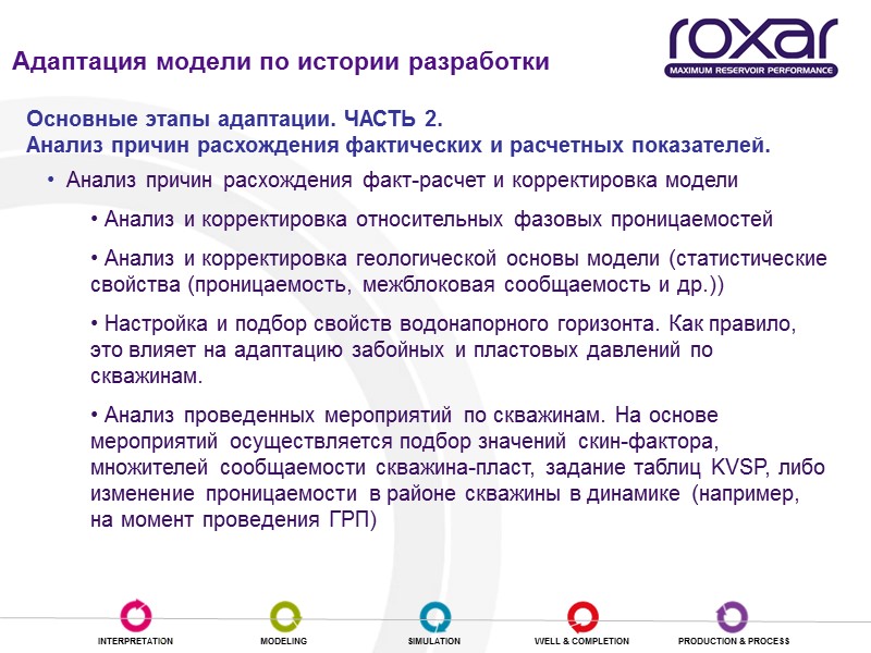 Адаптация модели по истории разработки Основные этапы адаптации. ЧАСТЬ 2. Анализ причин расхождения фактических